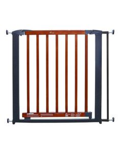 WINDSOR SECURITY GATE - CHARCOAL METAL/ CHERRY COLOR WOOD