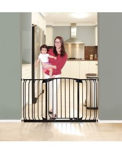 Chelsea Extra Wide 38-53in Auto Close Metal Baby Gate - Black