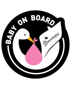 Baby on Board Adhesive Stork 2 Pack - Pink
