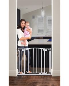 Chelsea 28-39in Auto Close Metal Baby Gate - White