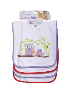 Pullover Bibs - 4 Pack Owls and Whales