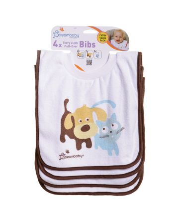 Pullover Bibs - 4 Pack Cute Pets