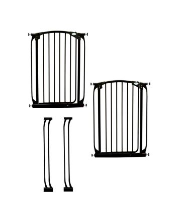 Chelsea Extra Tall Auto Close Metal Baby Gate Value Pack - Black